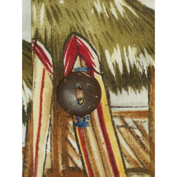Reyn Spooner Mens Green Hawaiian Shirt Palms Surfboards Blue Size XL - Picture 6 of 7